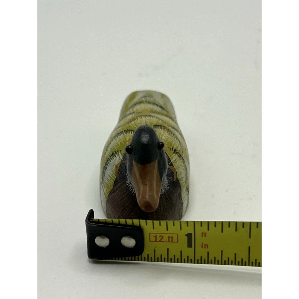 Lot of 2 Small Carved Wooden Ducks Miniature Decoys Figurine READ